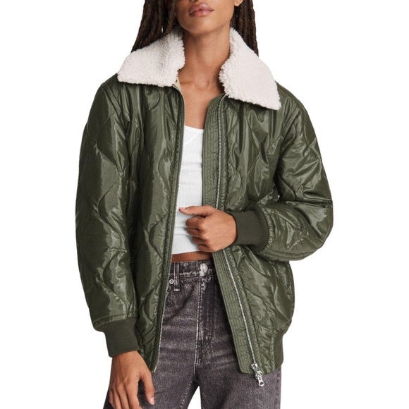 Rag and Bone Winter Tyne flight bomber jacket army green